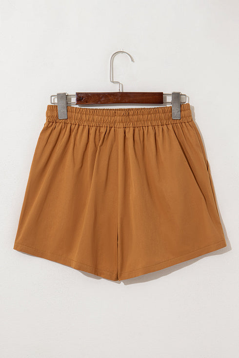 Embroidered Floral Bohemian Tassel Elastic Waist Casual Shorts