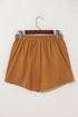 Embroidered Floral Bohemian Tassel Elastic Waist Casual Shorts
