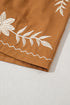 Embroidered Floral Bohemian Tassel Elastic Waist Casual Shorts