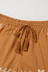 Embroidered Floral Bohemian Tassel Elastic Waist Casual Shorts