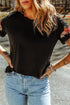 Embroidered Floral Sleeve Relaxed Crew Neck Tee