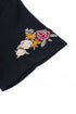 Embroidered Floral Sleeve Relaxed Crew Neck Tee