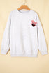 Embroidered Football Bow Back Long Sleeve Game Day Sweatshirt
