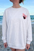 Embroidered Football Bow Back Long Sleeve Game Day Sweatshirt