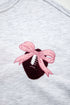 Embroidered Football Bow Back Long Sleeve Game Day Sweatshirt
