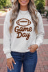 Embroidered Game Day Rugby Graphic Casual Crewneck Sweatshirt