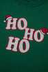 Embroidered HO HO HO Santa Hat Crewneck Sweatshirt