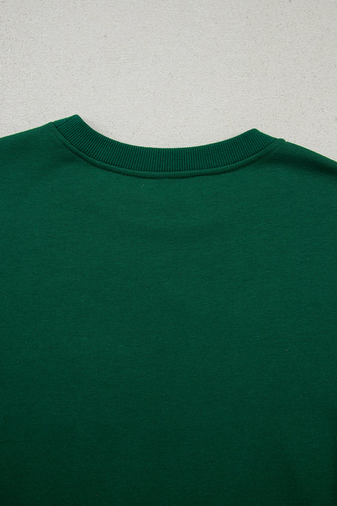 Embroidered HO HO HO Santa Hat Crewneck Sweatshirt