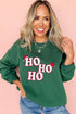 Embroidered HO HO HO Santa Hat Crewneck Sweatshirt