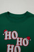 Embroidered HO HO HO Santa Hat Crewneck Sweatshirt
