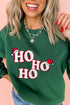 Embroidered HO HO HO Santa Hat Crewneck Sweatshirt