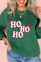 Embroidered HO HO HO Santa Hat Crewneck Sweatshirt
