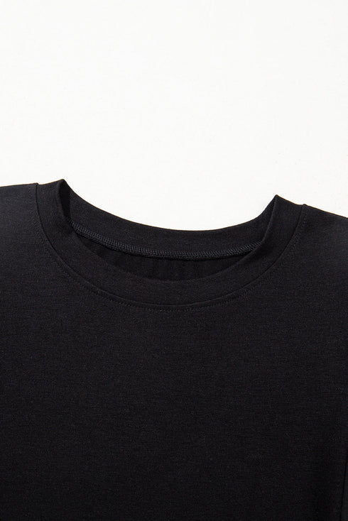 Embroidered Hollow Out Short Sleeve Round Neck Stretch Top