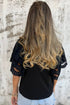 Embroidered Hollow Out Short Sleeve Round Neck Stretch Top