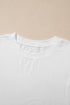Embroidered Hollow Out Short Sleeve Round Neck Stretch Top