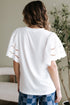 Embroidered Hollow Out Short Sleeve Round Neck Stretch Top