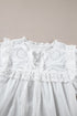 Embroidered Lace Patchwork Tie Neck Puff Sleeve Blouse