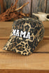 Embroidered Mama Leopard Pattern Curved Brim Baseball Cap
