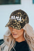 Embroidered Mama Leopard Pattern Curved Brim Baseball Cap