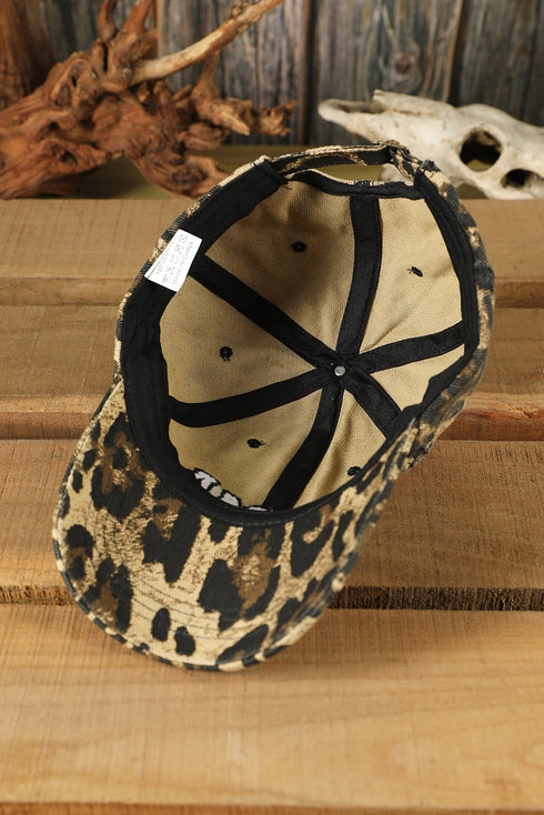 Embroidered Mama Leopard Pattern Curved Brim Baseball Cap