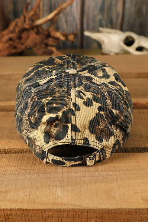 Embroidered Mama Leopard Pattern Curved Brim Baseball Cap