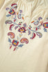 Embroidered Paisley Notch Neck Relaxed Fit Cotton Blend Blouse