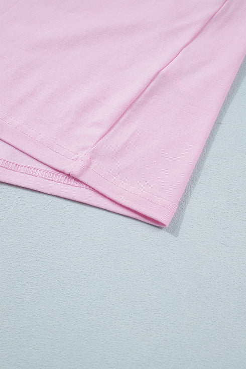 Embroidered Patchwork Applique Bow Detail Relaxed Tee
