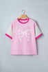 Embroidered Patchwork Applique Bow Detail Relaxed Tee