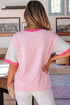 Embroidered Patchwork Applique Bow Detail Relaxed Tee