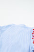 Embroidered Puff Sleeve Striped Tiered Mini Dress
