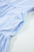 Embroidered Puff Sleeve Striped Tiered Mini Dress