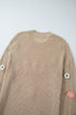 Embroidered Script And Floral Long Sleeve Knit Sweater
