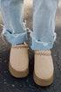Embroidered Sherpa Plush Thick Sole Bootie Slippers