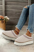 Embroidered Sherpa Plush Thick Sole Bootie Slippers