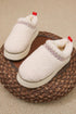 Embroidered Sherpa Plush Thick Sole Bootie Slippers