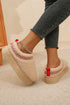 Embroidered Sherpa Plush Thick Sole Bootie Slippers