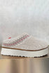 Embroidered Sherpa Plush Thick Sole Bootie Slippers
