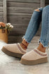 Embroidered Sherpa Plush Thick Sole Bootie Slippers
