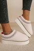 Embroidered Sherpa Plush Thick Sole Bootie Slippers