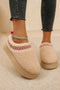Embroidered Sherpa Plush Thick Sole Bootie Slippers