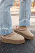 Embroidered Sherpa Plush Thick Sole Bootie Slippers