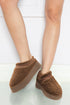 Embroidered Sherpa Plush Thick Sole Bootie Slippers
