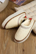 Embroidered Sherpa Plush Thick Sole Bootie Slippers