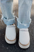 Embroidered Sherpa Plush Thick Sole Bootie Slippers