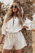 Embroidered Sleeve Crinkle Gauze Button Down Shirt