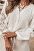 Embroidered Sleeve Crinkle Gauze Button Down Shirt