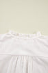 Embroidered Sleeve Ruffled Collar Button Up Shirt