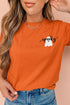 Embroidered Spooky Ghost Threadwork Detail Graphic Tee