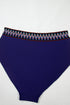 Embroidered Trim Wrap Tie High Waisted Plus Size Swimwear