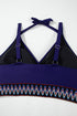 Embroidered Trim Wrap Tie High Waisted Plus Size Swimwear